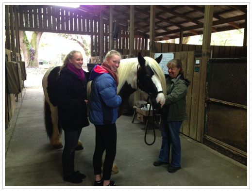 The girls with Linda.